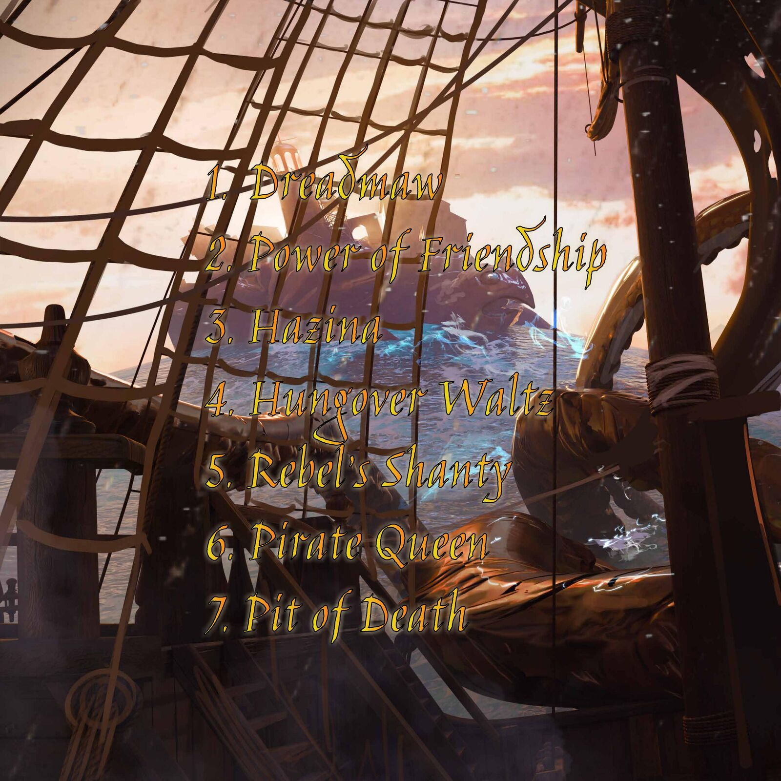 Albumhoes The Rise of Dreadmaw, achterkant met tracklist