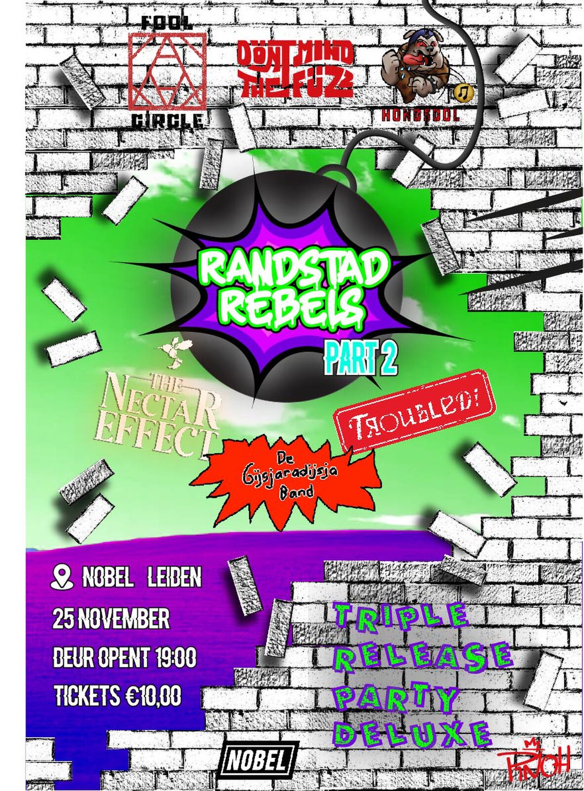 Poster voor Randstad Rebels deel 2, een driedubbel releasefeest