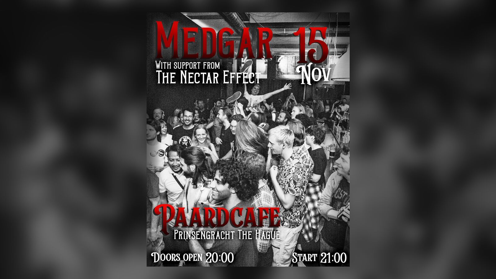 Optredenposter voor Medgar in Paardcaf&eacute;, Den Haag